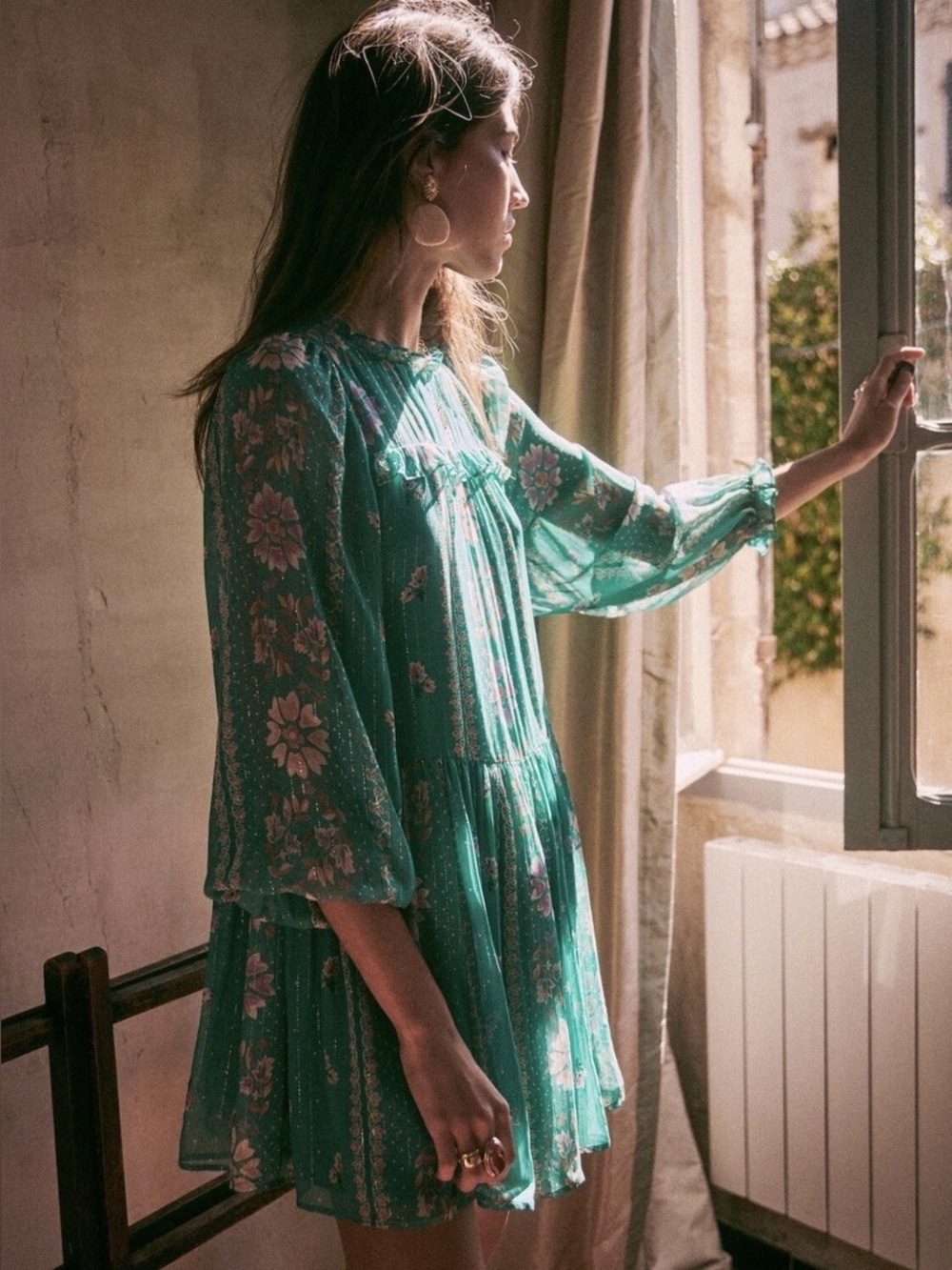 New Sezane Silk Noeline Mini Dress Sz 40 (US 8)